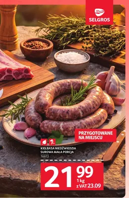 Kiełbasa niedźwiedzia surowa mała porcja promocja w Selgros