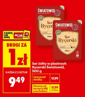 Ser żółty w plastrach Rycerski Światowid promocja w Biedronka