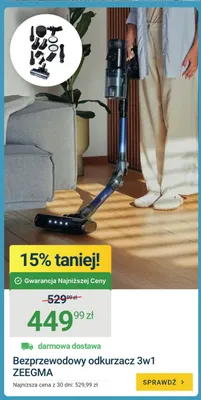 Bezprzewodowy odkurzacz 3w1 ZEEGMA promocja w ERLI