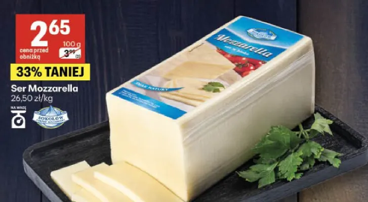 Ser Mozzarella Sokołów promocja w Delikatesy Centrum
