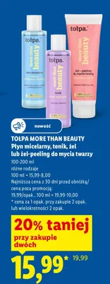 Płyn micelarny, tonik, żel lub żel-peeling do mycia twarzy promocja w Lidl