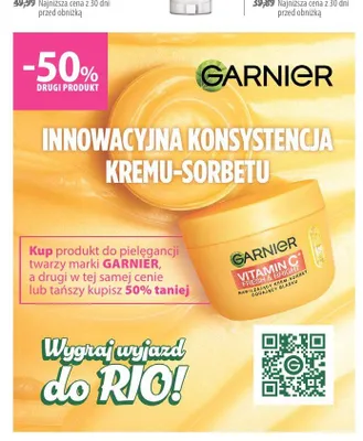 Krem-sorbet do twarzy Garnier Vitamin C Fresh & Bright promocja w Hebe