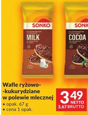 Wafle ryżowo-kukurydziane w polewie mlecznej Sonko promocja w Makro