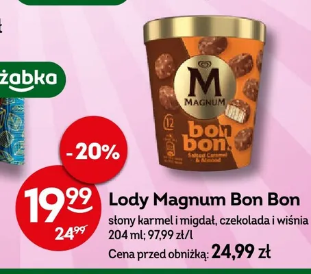 Lody Magnum Bon Bon czekolada i wiśnia promocja w Żabka