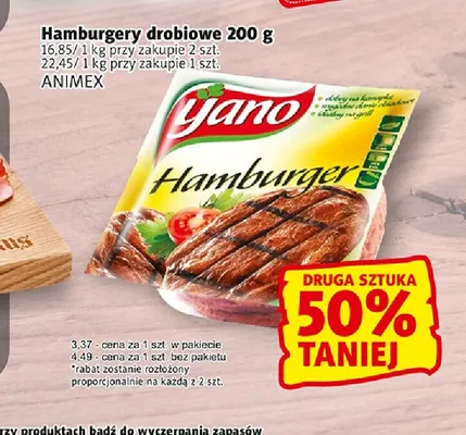 Hamburgery drobiowe Yano promocja w Prim Market