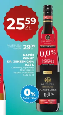 Napój winny Dr. Zenzen Dornfelder promocja w Duży Ben