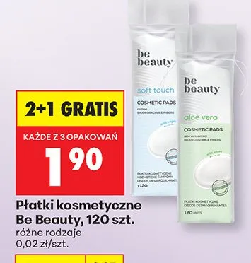 Płatki kosmetyczne Be Beauty różne rodzaje 120 szt. promocja w Biedronka