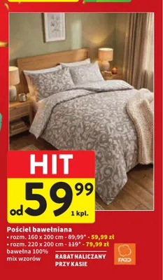 Pościel bawełniana Faro 160x200 cm promocja w Intermarche