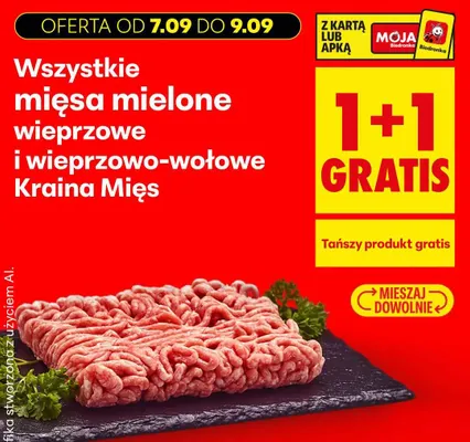 Mięsa mielone wieprzowe i wieprzowo-wołowe Kraina Mięs promocja w Biedronka