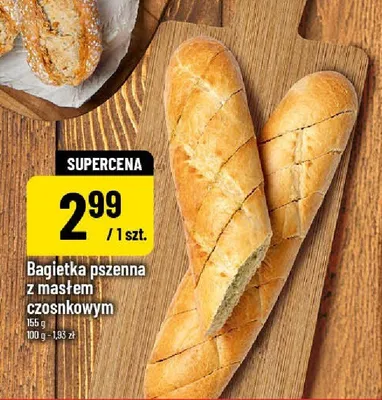 Bagietka pszenna z masłem czosnkowym promocja w POLOmarket