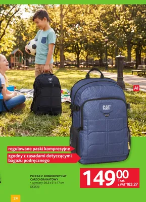 Plecak 2-komorowy Cat Cargo Granatowy promocja w Selgros