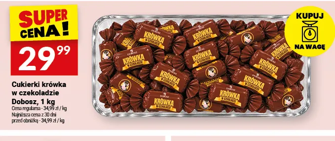 Cukierki krówka w czekoladzie Dobosz promocja w Twój Market