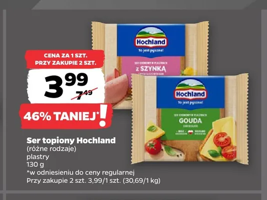 Ser topiony Hochland Gouda plastry promocja w Netto