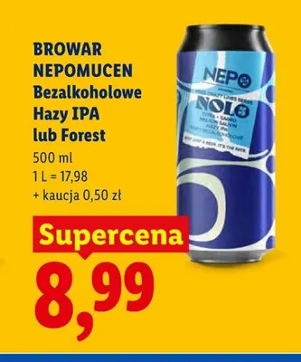 Piwo bezalkoholowe Browar Nepomucen Hazy IPA promocja w Lidl