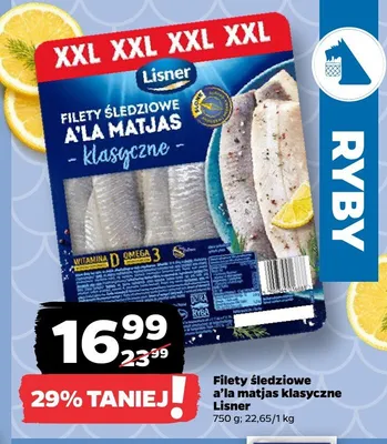 Filety śledziowe a'la matjas klasyczne Lisner promocja w Netto