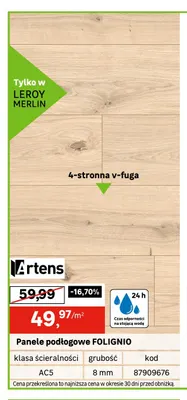 Panele podłogowe Folignio Artens promocja w Leroy Merlin