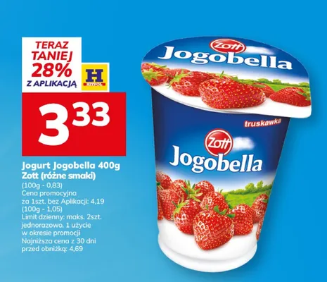 Jogurt Jogobella truskawka promocja w Hitpol