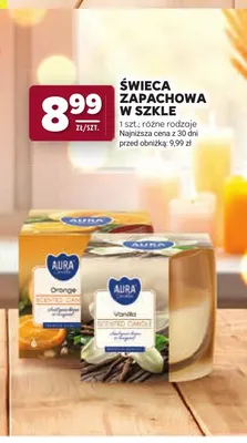 Świeca zapachowa w szkle Aura promocja w Stokrotka