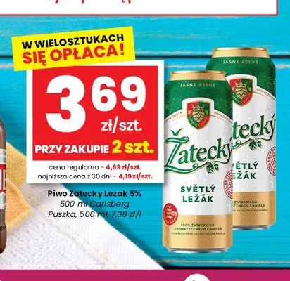 Piwo Žatecký Světlý Ležák promocja w emma MARKET