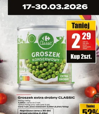Groszek konserwowy extra drobny promocja w Supeco