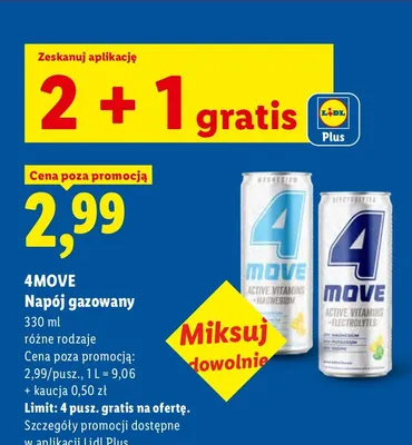 Napój gazowany 4MOVE Active Vitamins Magnesium promocja w Lidl