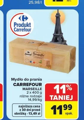 Mydło do prania Carrefour Marseille 2-pak promocja w Carrefour
