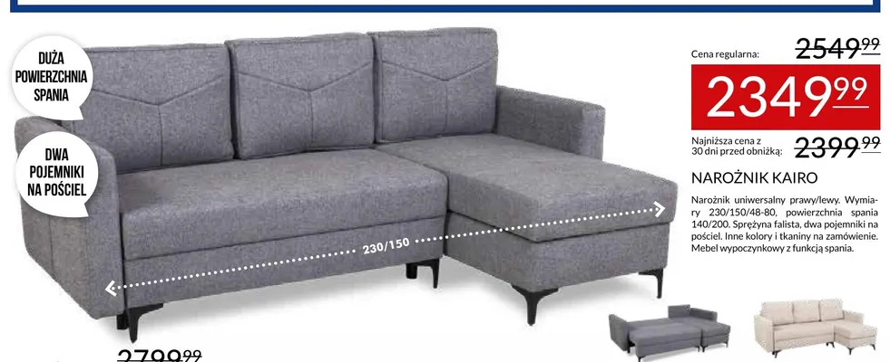 Narożnik Kairo promocja w Abra Meble