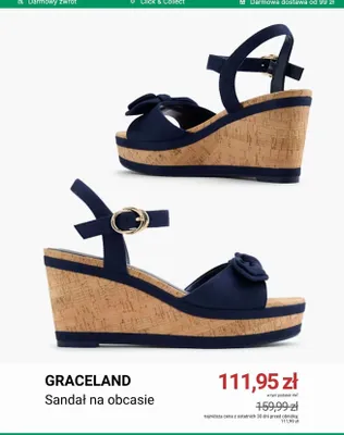Sandał na obcasie Graceland promocja w Deichmann