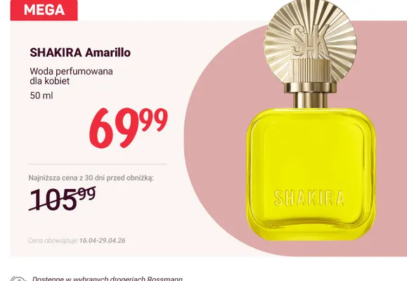 Woda perfumowana dla kobiet Amarillo promocja w Rossmann