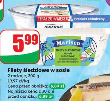 Filety śledziowe w sosie promocja w Dino