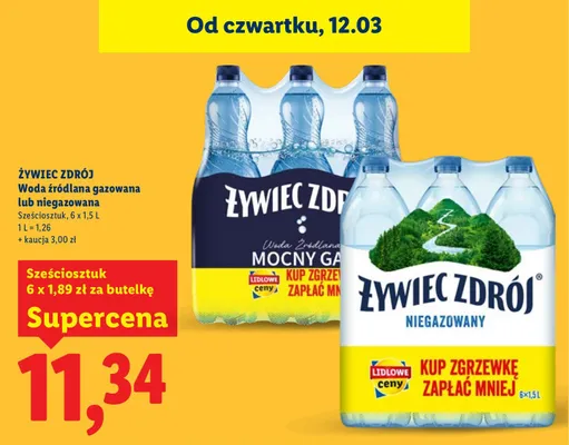 Woda źródlana niegazowana promocja w Lidl