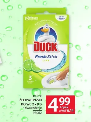 Żelowe paski do WC Duck Fresh Stick Lime 2-pak 9g promocja w Selgros