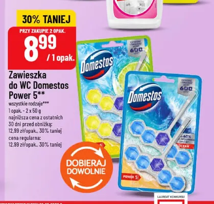 Zawieszka do WC Domestos Power 5 Ocean 2-pak promocja w POLOmarket