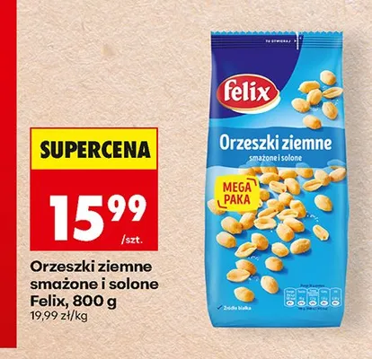 Orzeszki ziemne smażone i solone Felix promocja w Biedronka