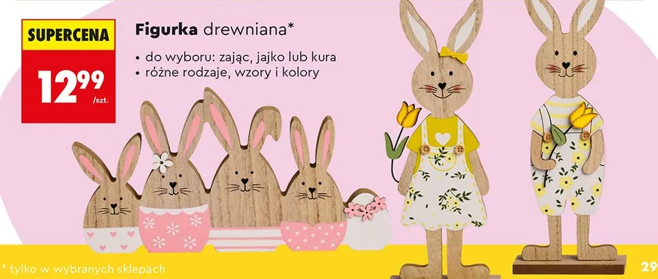 Figurka drewniana, różne rodzaje promocja w Biedronka