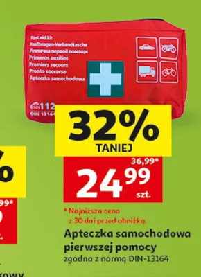 Apteczka samochodowa pierwszej pomocy promocja w Auchan