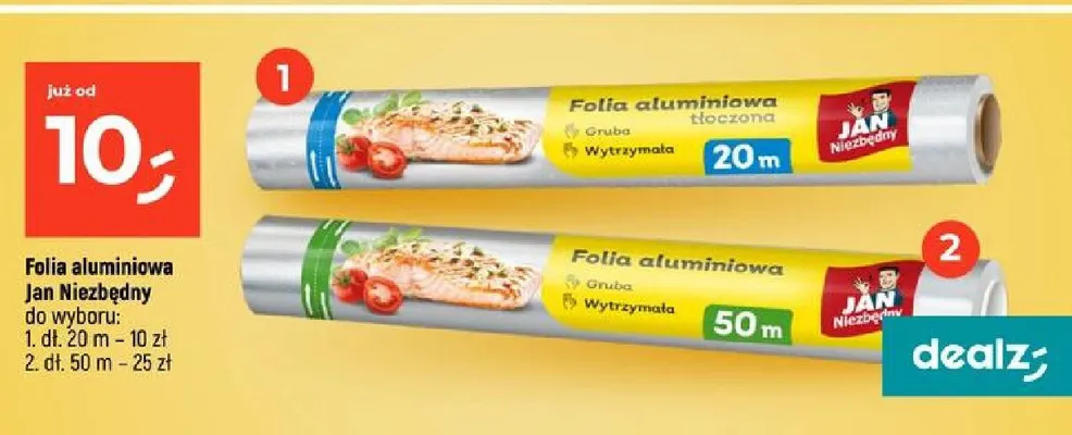 Folia aluminiowa Jan Niezbędny 20 m promocja w Dealz