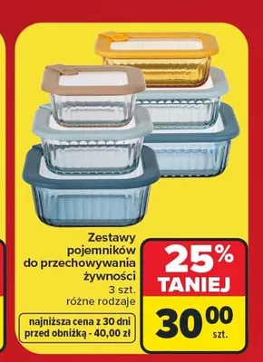 Zestaw pojemników do przechowywania żywności promocja w Carrefour