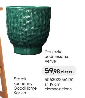 Doniczka podniesiona Verve śr. 19cm ciemnozielona promocja w Castorama