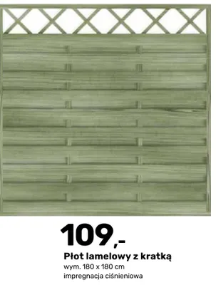 Płot lamelowy z kratką promocja w Bricomarche