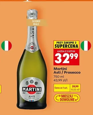 Wino musujące Martini Prosecco promocja w Biedronka