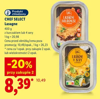 Lasagne bolognese z kurczakiem Chef Select promocja w Lidl