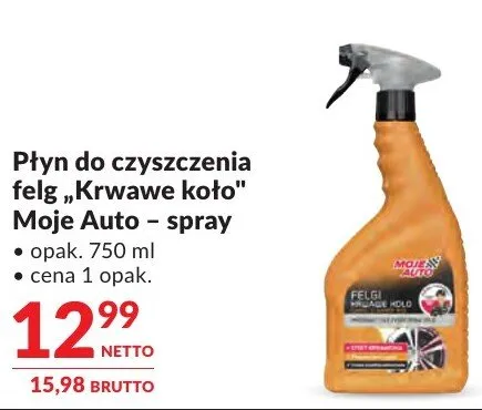 Płyn do czyszczenia felg Krwawe koło Moje Auto – spray promocja w Makro