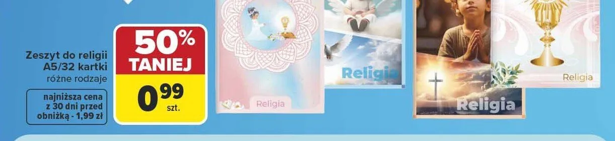 Zeszyt do religii A5 32 kartki promocja w Carrefour