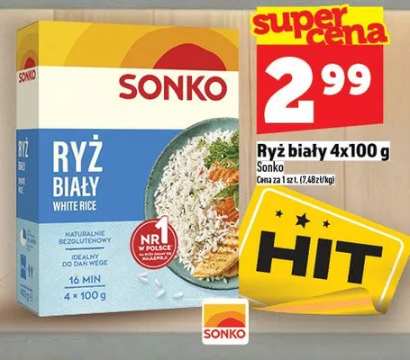 Ryż biały 4x100g promocja w TOPAZ