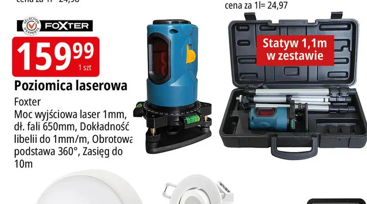 Poziomica laserowa Foxter promocja w Leclerc