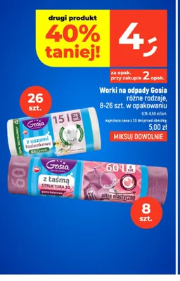 Worki na odpady Gosia z taśmą ultra elastyczne 60 l promocja w Dealz