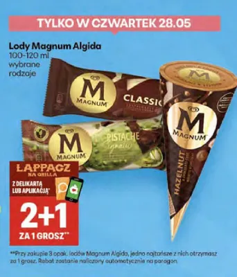 Lody Magnum Algida Pistache promocja w Delikatesy Centrum