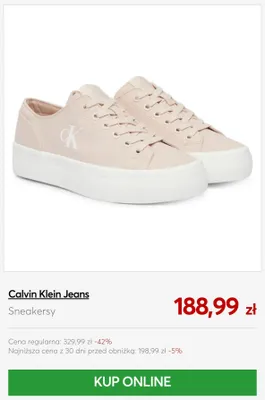 Sneakersy Calvin Klein Jeans promocja w eobuwie.pl