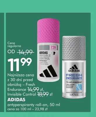 Antyperspirant roll-on Adidas Invisible Control promocja w Super-Pharm